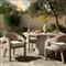 Alexander Coastal Off White Upholstered Beige Woven Outdoor Dining Arm Chair