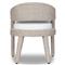 Alexander Coastal Off White Upholstered Beige Woven Outdoor Dining Arm Chair
