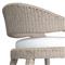 Alexander Coastal Off White Upholstered Beige Woven Outdoor Dining Arm Chair