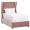 Anastasia Modern Classic Pink Velvet Upholstered Oak Wood Wingback Bed - Twin