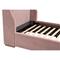Anastasia Modern Classic Pink Velvet Upholstered Oak Wood Wingback Bed - Twin
