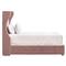 Anastasia Modern Classic Pink Velvet Upholstered Oak Wood Wingback Bed - Twin