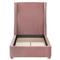 Anastasia Modern Classic Pink Velvet Upholstered Oak Wood Wingback Bed - Twin