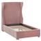 Anastasia Modern Classic Pink Velvet Upholstered Oak Wood Wingback Bed - Twin