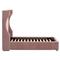 Anastasia Modern Classic Pink Velvet Upholstered Oak Wood Wingback Bed - Twin