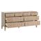 Mira Coastal Beach Natural Oak Wood Iron Pulls Double Dresser