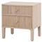 Mira Coastal Beach Natural Oak Wood Iron Pulls Nightstand