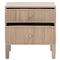 Mira Coastal Beach Natural Oak Wood Iron Pulls Nightstand