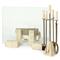 Palecek Cordell Modern Loft Natural Travertine Stone Fireplace Screen