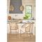 Camilla Coastal Beach Off White Upholstered Natural Woven Rattan Counter Stool