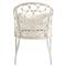 Camilla Coastal Off White Upholstered White Woven Rattan Dining Arm Chair