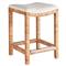Carter Coastal Beach Heathered Ivory Crypon Performance Rattan Counter Stool