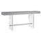 Carter Modern Classic Blue Seagrass Clear Acrylic Rectangular Console Table