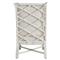 Carter Coastal Beach White Upholstered Rattan Wing Back Dining Arm Chair