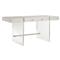 Carter Modern Classic White Sand Oak Clear Acrylic Rectangular Desk