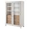 Camilla Coastal Beach White Oak Glass Door Display Cabinet