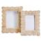 Amina Coastal Beach Natural Woven Rattan Scalloped Photo Frame - Set of 2