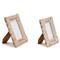 Amina Coastal Beach Natural Woven Rattan Scalloped Photo Frame - Set of 2