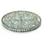 Adeline French Country Green Floral Bone White Resin Round Decorative Tray