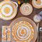 Sicily Global Orange Melamine Floral Appetizer Plate - Set of 4