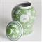 Nolan French Country Green Porcelain Lidded Lotus Ginger Jar