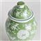 Nolan French Country Green Porcelain Lidded Lotus Ginger Jar