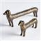 Sadie Modern Classic Antique Brass Aluminum Dachshund Sculpture - Set of 2