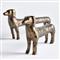 Sadie Modern Classic Antique Brass Aluminum Dachshund Sculpture - Set of 2