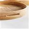 Skylar Coastal Beach Natural Rattan Round Serving Tray - Set of 2