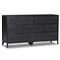 Rhian Coastal Beach Black Mango Wood Black Woven Cane Double Dresser