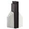 Elroe Modern Classic White Marble Paneled Bookends