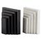 Elroe Modern Classic White Marble Paneled Bookends