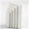 Elroe Modern Classic White Marble Paneled Bookends