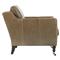Madeline French Country Mushroom Brown Upholstered Leather Casters Arm Chair