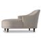 Margaret French Country Beige Performance Dark Brown Wood Chaise Lounge