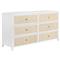 Brennan Coastal Beach Natural Woven Rattan White Oak Wood Double Dresser
