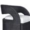 Alexander Coastal Off White Upholstered Black Wicker Outdoor Swivel Arm Chair