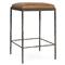 Geraldine Industrial Loft Tan Upholstered Leather Bronze Iron Counter Stool