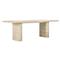 Selina Modern Classic Beige Concrete Rectangular Outdoor Dining Table - 87&quot;W