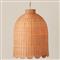 Marley Coastal Beach Natural Rattan Scallop Bell Pendant