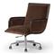 Sullivan Rustic Brown Velvet Upholstered Aluminum Adjustable Swivel Office Chair
