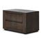 Oliver Rustic Lodge Dark Brown Oak Wood 2 Drawer Nightstand