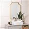 Serene Hollywood Regency Gold Metal Wall Mirror