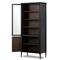 Tacorey Rustic Lodge Black Oak Wood Display Cabinet