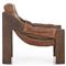 Hadley Rustic Brown Leather Wood Tufted Occasional Arm Chair