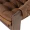Hadley Rustic Brown Leather Wood Tufted Occasional Arm Chair