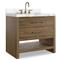 Allissa Modern Classic Carrara Marble Natural Oak Vanity Sink - 36&quot;