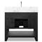 Allissa Modern Classic Carrara Marble Black Oak Vanity Sink - 36&quot;