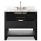 Allissa Modern Classic Carrara Marble Black Oak Vanity Sink - 36&quot;