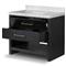 Allissa Modern Classic Carrara Marble Black Oak Vanity Sink - 36&quot;